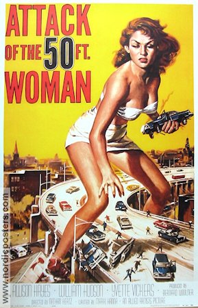 Attack of the 50 Foot Woman 1958 poster Allison Hayes William Hudson Yvette Vickers Nathan Juran