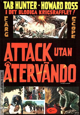 Attack utan återvändo 1969 poster Tab Hunter Howard Ross Erika Wallner Leon Klimovsky Krig