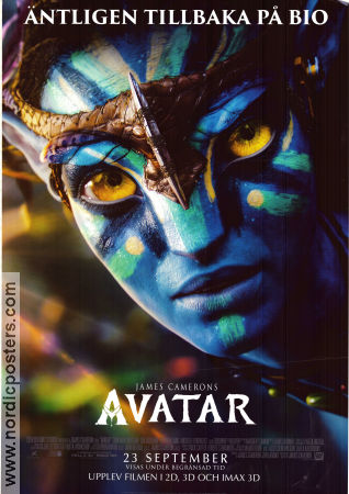 Avatar 2009 poster Sam Worthington Zoe Saldana Sigourney Weaver James Cameron 3-D