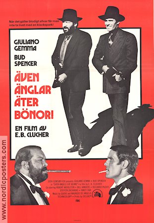 Även änglar äter bönor 1975 poster Giuliano Gemma Bud Spencer Enzo Barboni Rökning