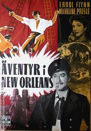 Äventyr i New Orleans 1951 poster Errol Flynn