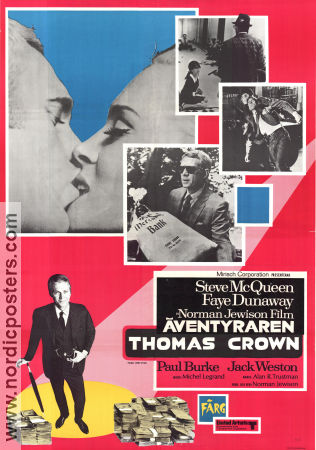 Äventyraren Thomas Crown 1968 poster Steve McQueen Faye Dunaway Norman Jewison