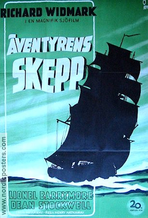 Äventyrens skepp 1949 poster Richard Widmark Skepp och båtar