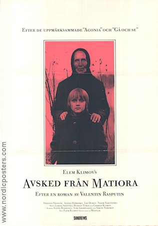 Avsked från Matiora 1983 poster Stefaniya Stanyuta Lev Durov Aleksey Petrenko Elem Klimov Ryssland