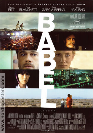 Babel 2006 poster Brad Pitt Cate Blanchett Gael Garcia Bernal Alejandro G Inarritu