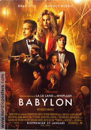 Babylon 2022 poster Brad Pitt Margot Robbie JC Currais Damien Chazelle