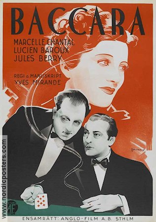 Baccara 1935 poster Marcelle Chantal Lucien Baroux Gambling