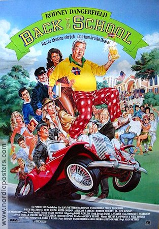 Back to School 1986 poster Rodney Dangerfield Skola Bilar och racing