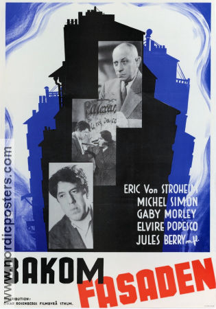 Bakom fasaden 1939 poster Erich von Stroheim Michel Simon Georges Lacombe