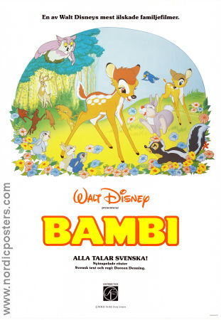 Bambi 1942 poster Hardie Albright James Algar Animerat Musikaler