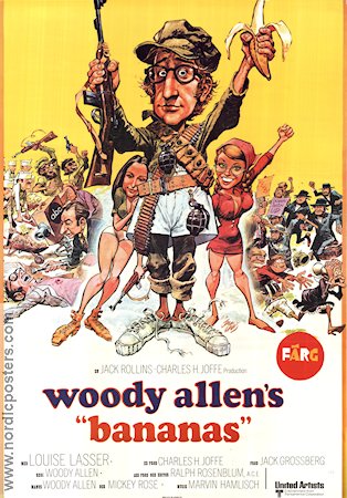 Bananas 1971 poster Louise Lasser Carlos Montalban Woody Allen Affischkonstnär: Jack Davis