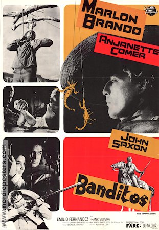 Banditos 1966 poster Marlon Brando Anjanette Comer John Saxon Sidney J Furie