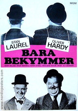Bara bekymmer 1967 poster Laurel and Hardy Helan och Halvan