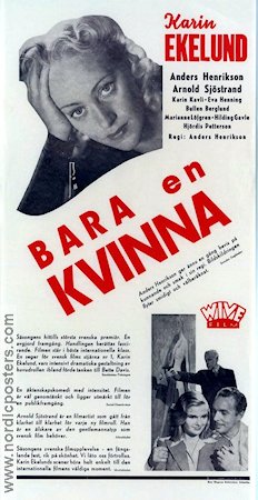 Bara en kvinna 1941 poster Karin Ekelund