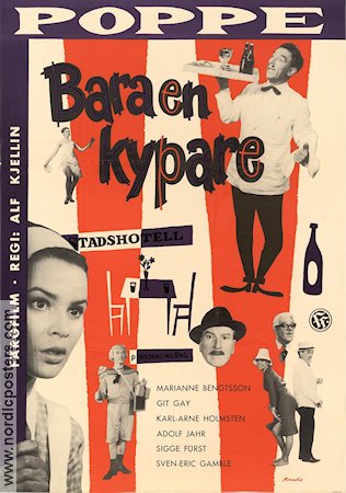 Bara en kypare 1959 poster Nils Poppe Marianne Bengtsson Git Gay Alf Kjellin