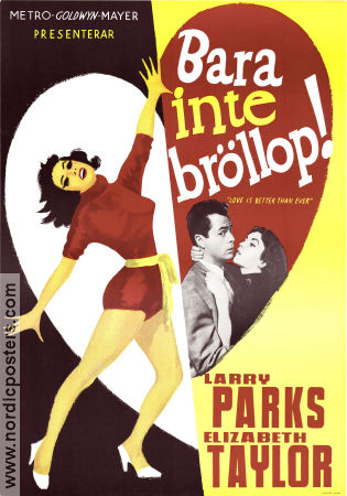 Bara inte bröllop 1952 poster Elizabeth Taylor Larry Parks Josephine Hutchinson Stanley Donen