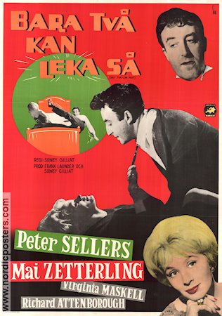 Bara två kan leka så 1962 poster Peter Sellers Mai Zetterling