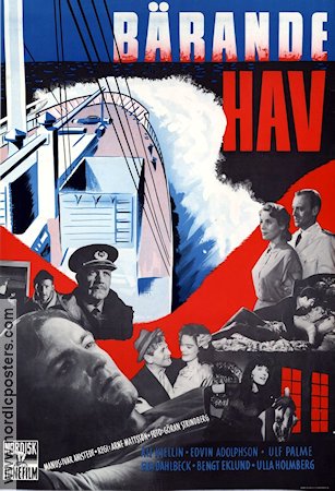 Bärande hav 1951 poster Alf Kjellin Ulf Palme Eva Dahlbeck Arne Mattsson