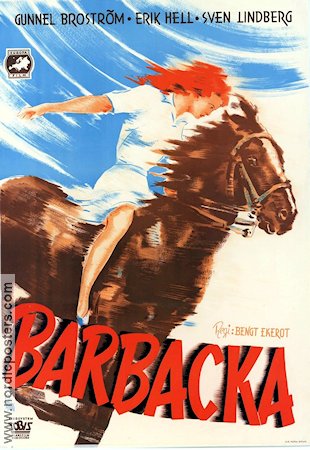 Barbacka 1946 poster Gunnel Broström Douglas Håge Erik Hell Bengt Ekerot Hästar