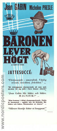 Baronen lever högt 1960 poster Jean Gabin Micheline Presle Jacques Castelot Jean Delannoy