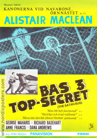 Bas 3 Top Secret 1965 poster George Maharis Richard Basehart Anne Francis John Sturges Text: Alistair Maclean