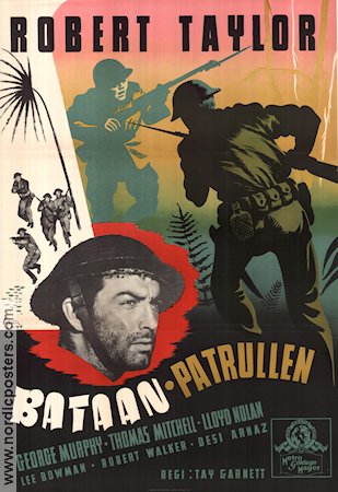 Bataanpatrullen 1943 poster Robert Taylor George Murphy Lloyd Nolan Tay Garnett Krig Asien