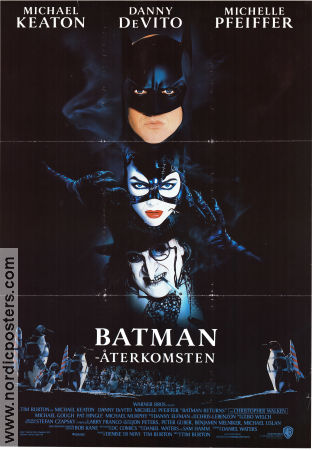 Batman återkomsten 1992 poster Michael Keaton Michelle Pfeiffer Danny de Vito Tim Burton Hitta mer: Batman Hitta mer: DC Comics Från serier
