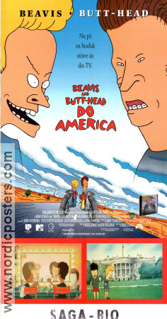 Beavis and Butt-Head do America 1996 poster Bruce Willis Mike Judge Filmbolag: MTV Animerat Motorcyklar Från TV