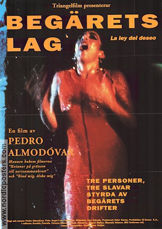 Begärets lag 1987 poster Eusebio Poncela Carmen Maura Antonio Banderas Pedro Almodovar Spanien