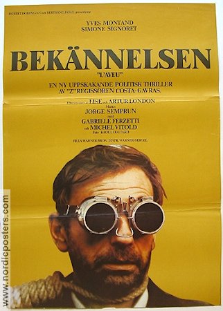 Bekännelsen 1970 poster Yves Montand Costa-Gavras