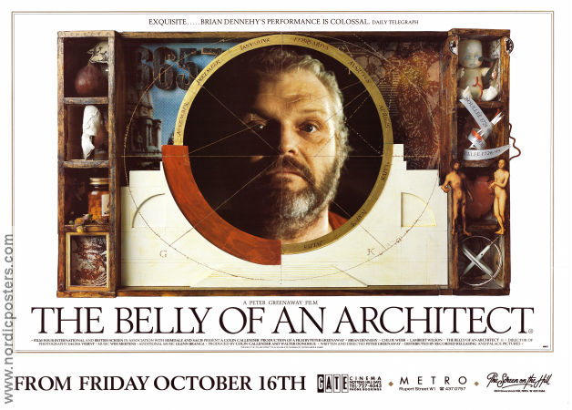 The Belly of an Architect 1987 poster Brian Dennehy Chloe Webb Lambert Wilson Peter Greenaway