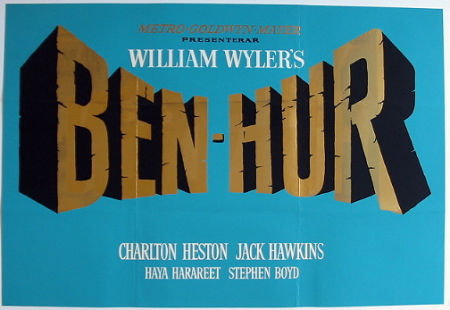 Ben-Hur 1959 poster Charlton Heston Jack Hawkins Stephen Boyd William Wyler Svärd och sandal