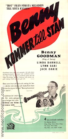Benny kommer till stan 1944 poster Benny Goodman Linda Darnell Archie Mayo Jazz Musikaler