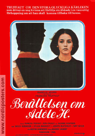 Berättelsen om Adele H 1975 poster Isabelle Adjani Bruce Robinson Sylvia Marriott Francois Truffaut