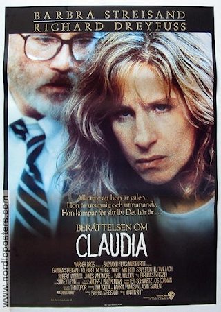 Berättelsen om Claudia 1987 poster Barbra Streisand Richard Dreyfuss Maureen Stapleton Martin Ritt