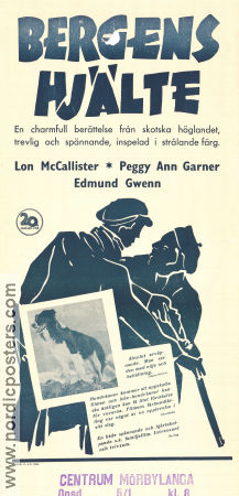 Bergens hjälte 1947 poster Lon McCallister Peggy Ann Garner Edmund Gwenn Hundar Berg