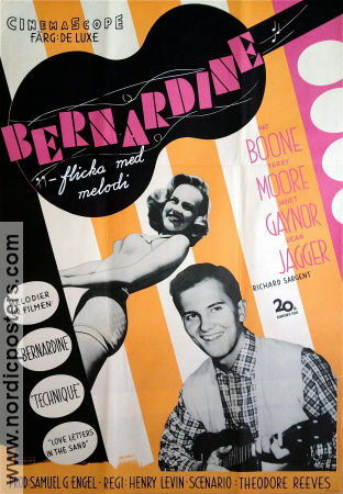 Bernardine 1957 poster Pat Boone Terry Moore Janet Gaynor Henry Levin Musikaler Rock och pop
