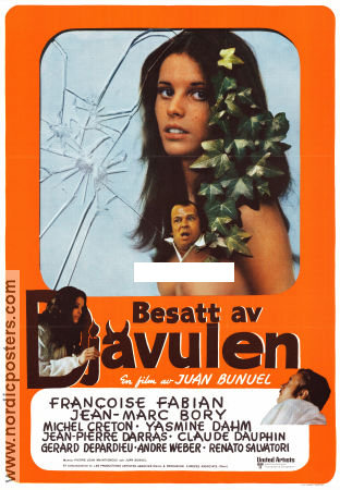 Besatt av djävulen 1973 poster Francoise Fabian Jean-Marc Bory Jean-Pierre Darras Juan Luis Bunuel