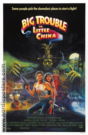 Big Trouble in Little China 1986 poster Kurt Russell Kim Cattrall Dennis Dun John Carpenter Affischkonstnär: Drew Struzan Asien