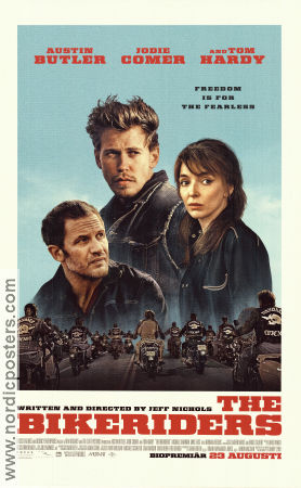 The Bikeriders 2023 poster Austin Butler Jodie Comer Tom Hardy Jeff Nichols Motorcyklar
