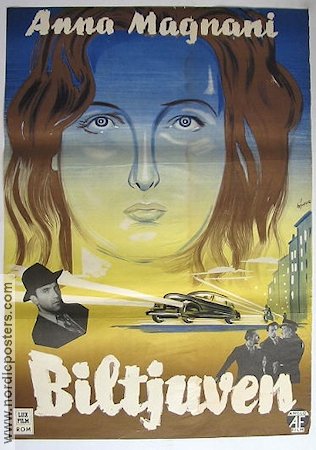 Biltjuven 1948 poster Anna Magnani Bilar och racing