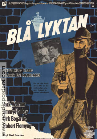 Blå lyktan 1950 poster Jack Warner Dirk Bogarde Jimmy Hanley Basil Dearden