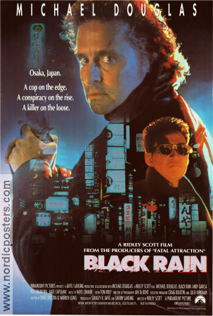 Black Rain 1989 poster Michael Douglas Andy Garcia Ken Takakura Ridley Scott Asien Maffia