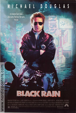 Black Rain 1989 poster Michael Douglas Andy Garcia Ken Takakura Ridley Scott Asien Maffia