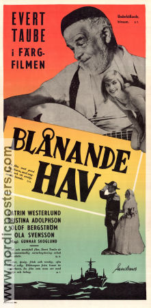 Blånande hav 1956 poster Evert Taube Catrin Westerlund Kristina Adolphson Olof Bergström Gunnar Skoglund