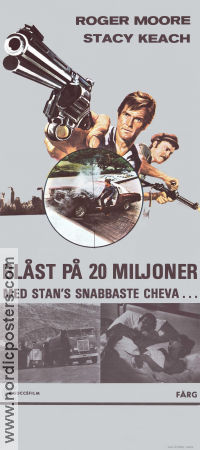 Blåst på 20 miljoner 1976 poster Roger Moore Stacy Keach Maurizio Lucidi Bilar och racing Vapen