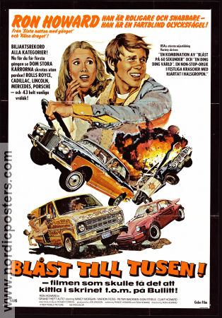 Blåst till tusen 1977 poster Nancy Morgan Elizabeth Rogers Ron Howard Bilar och racing