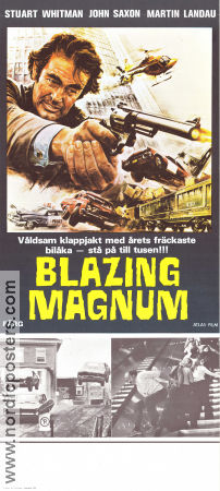 Blazing Magnum 1976 poster Stuart Whitman John Saxon Martin Landau Alberto De Martino Bilar och racing Vapen