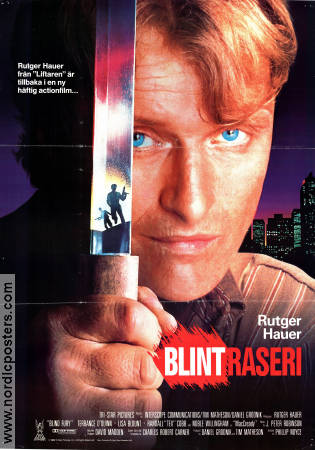 Blint raseri 1989 poster Rutger Hauer Terry O´Quinn Brandon Call Phillip Noyce Vapen