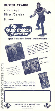 Blixt Gordon i nya världar 1938 poster Buster Crabbe Jean Rogers Från serier